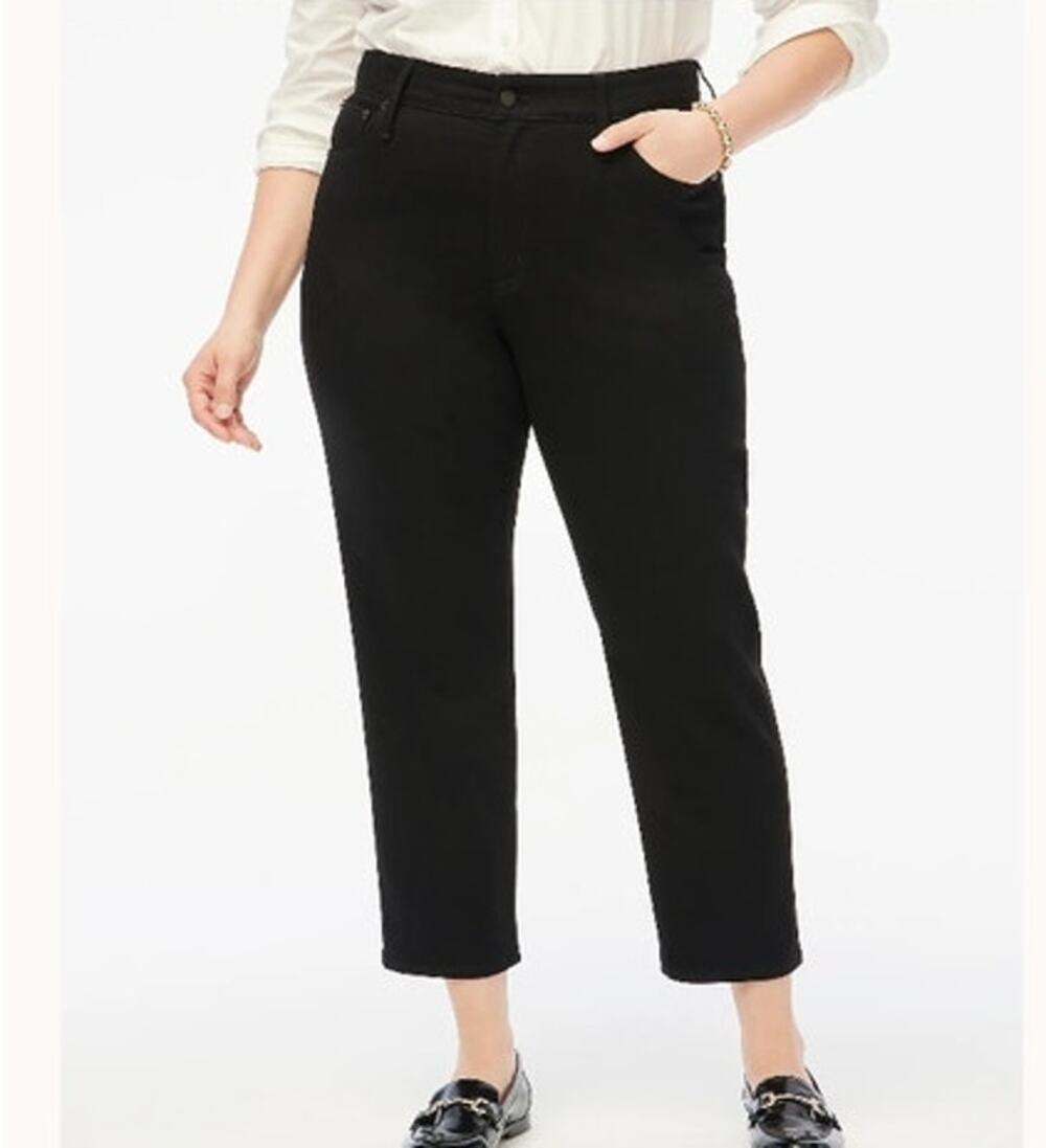 NWT J. Crew Curvy Essential Straight Black Jean In All-Day Stretch Black 29